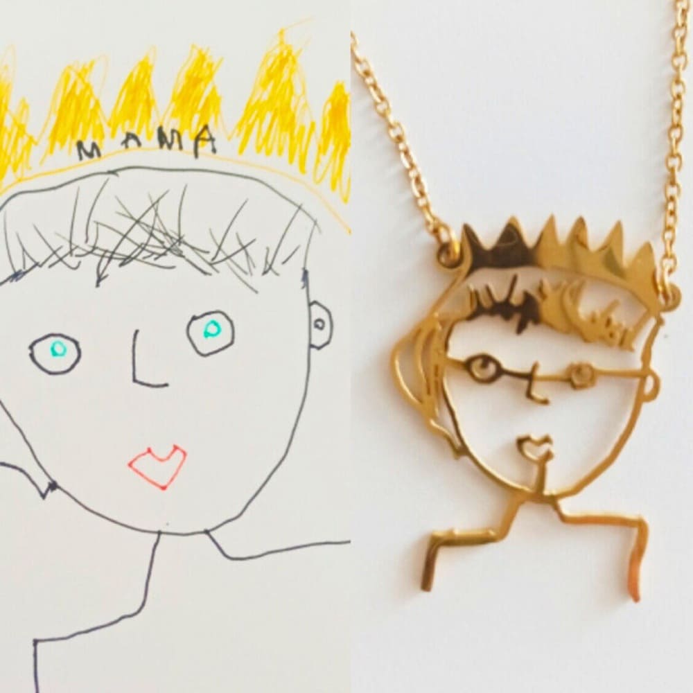 Dessin d'enfant en collier ou pendentif