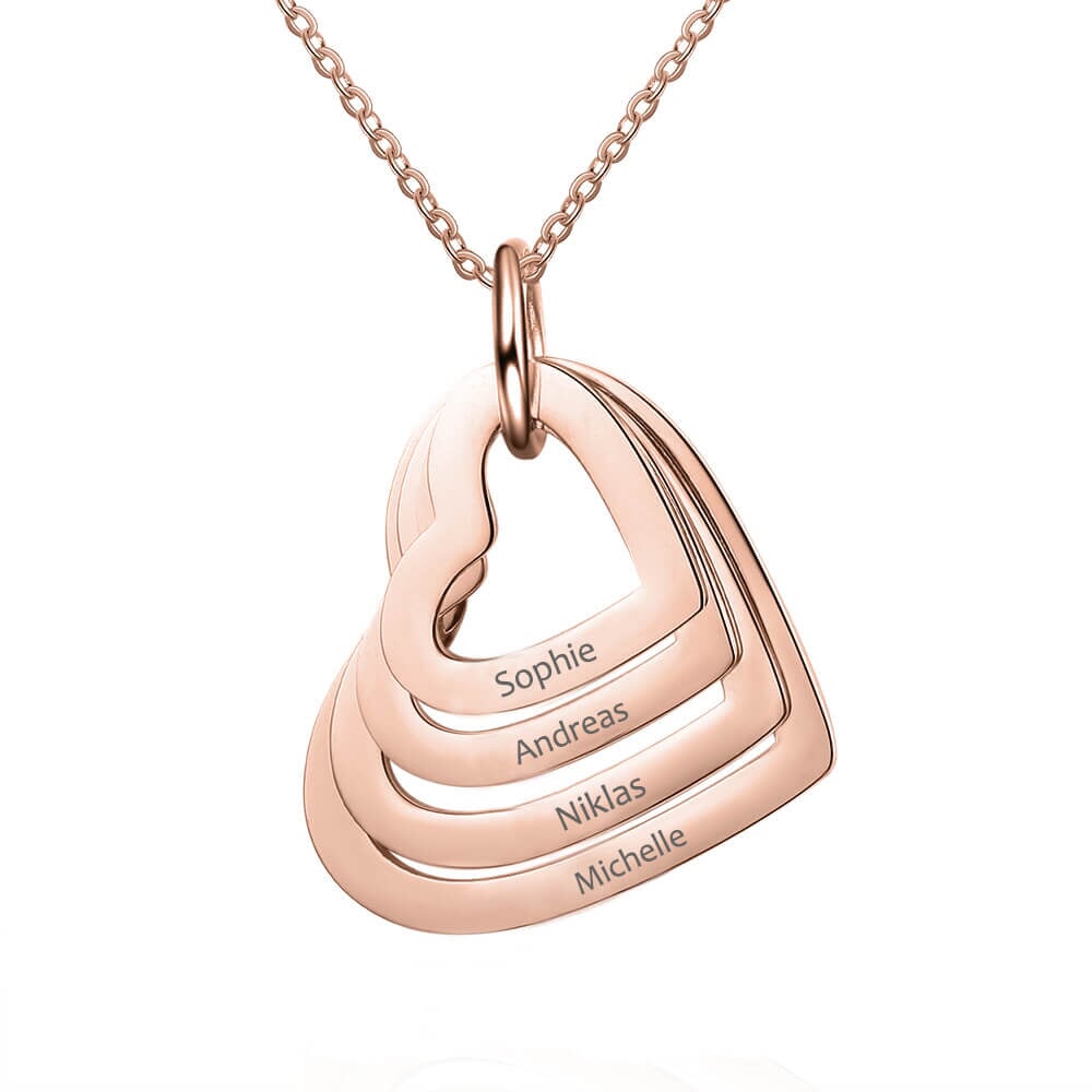 Collier avec cœurs personnalisés