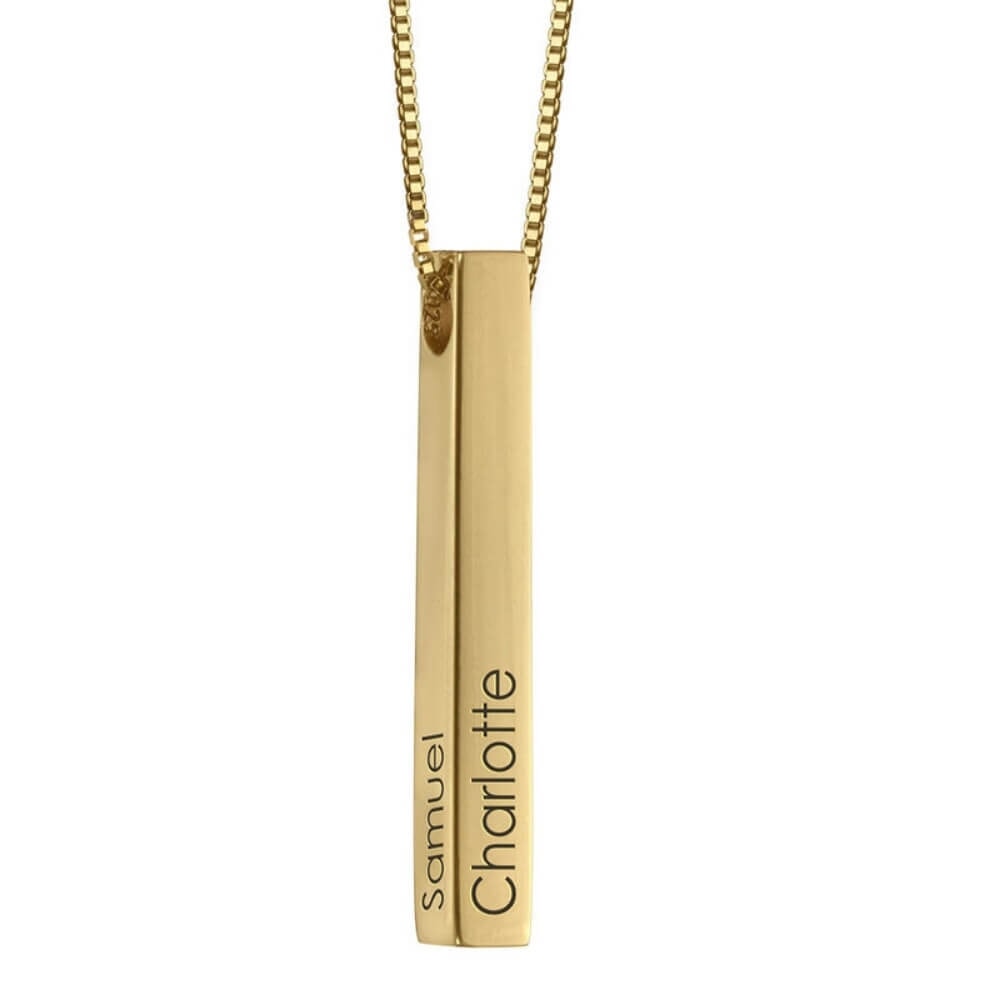 Collier pendentif barre personnalisé