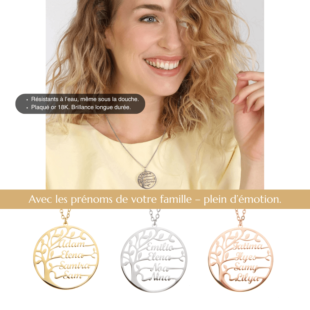 Collier Arbre de vie avec noms gravés