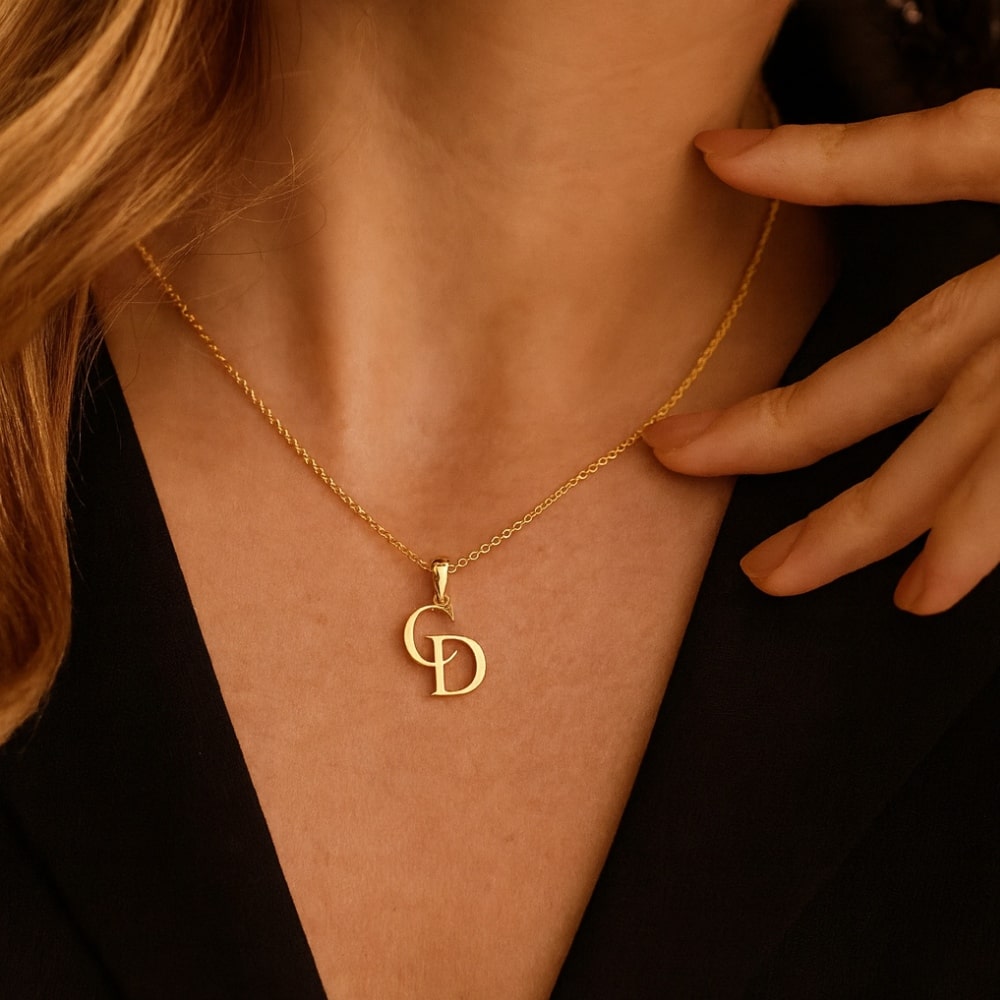 Collier monogramme personnalisé – Initiales entrelacées