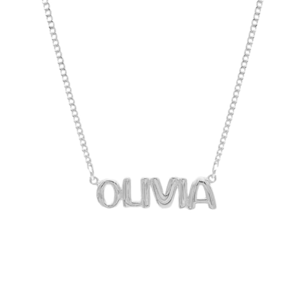 Bubble Namenskette Necklaces Loanya Silber 40 cm