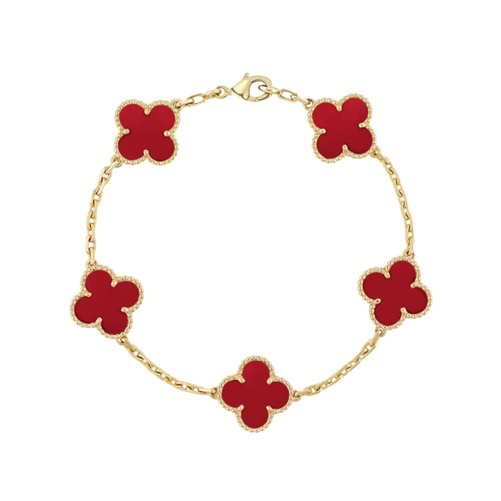 Klee Armband mit Gravur Bracelet Loanya Gold Rot
