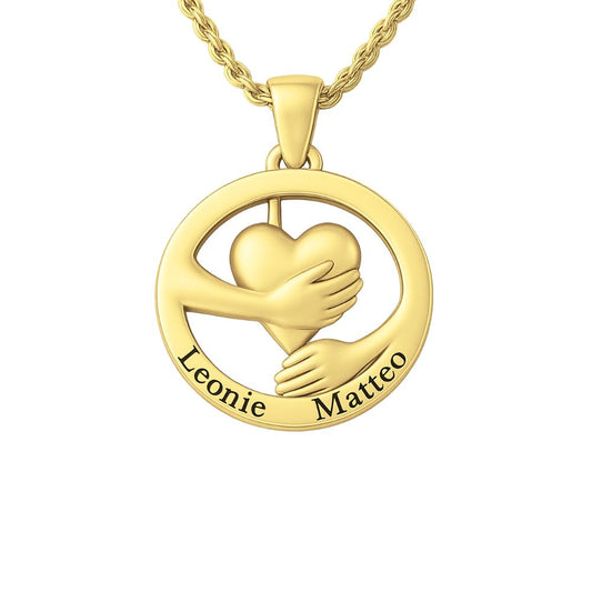 Collier Cœur Enlacé – Gravure Personnalisée