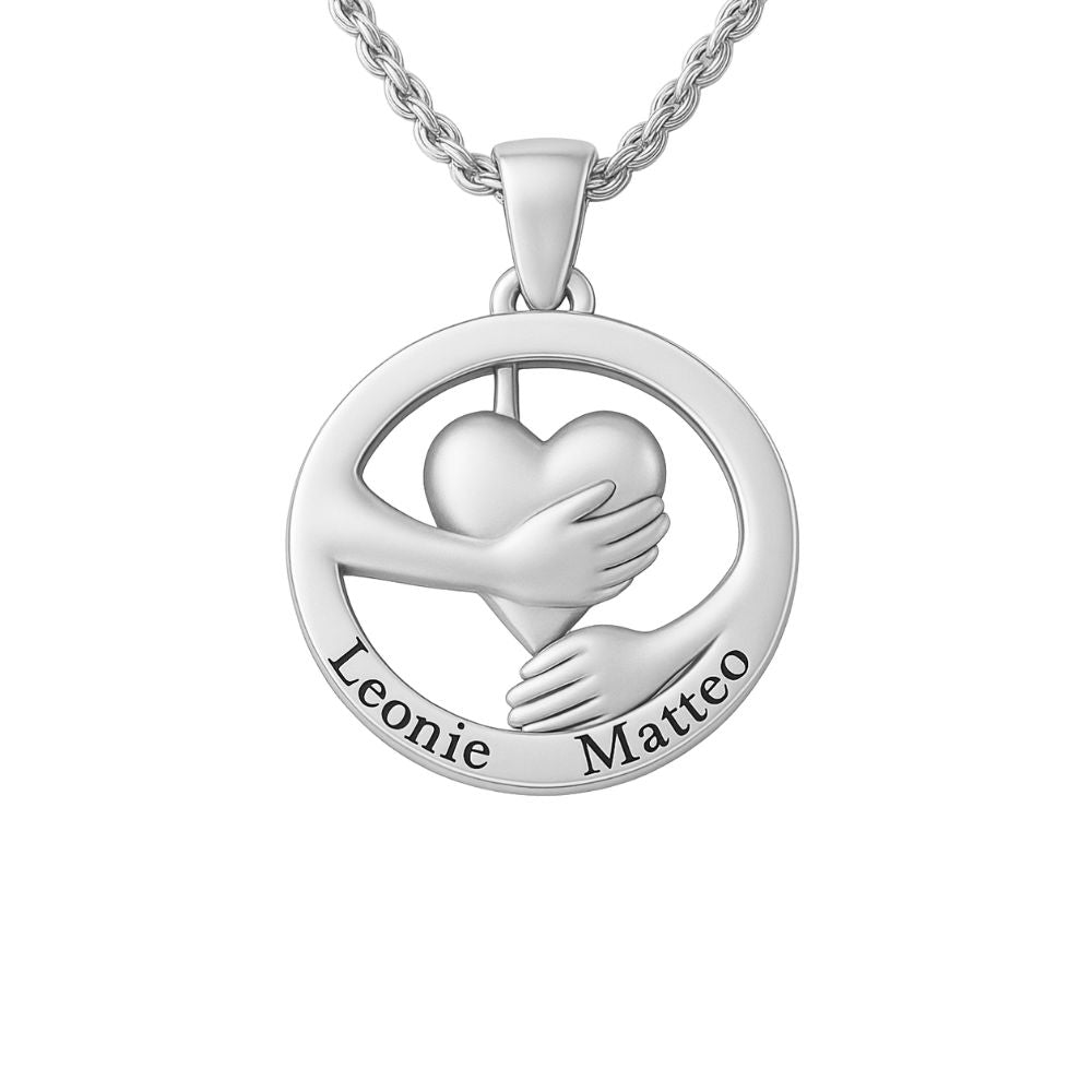 Collier Cœur Enlacé – Gravure Personnalisée
