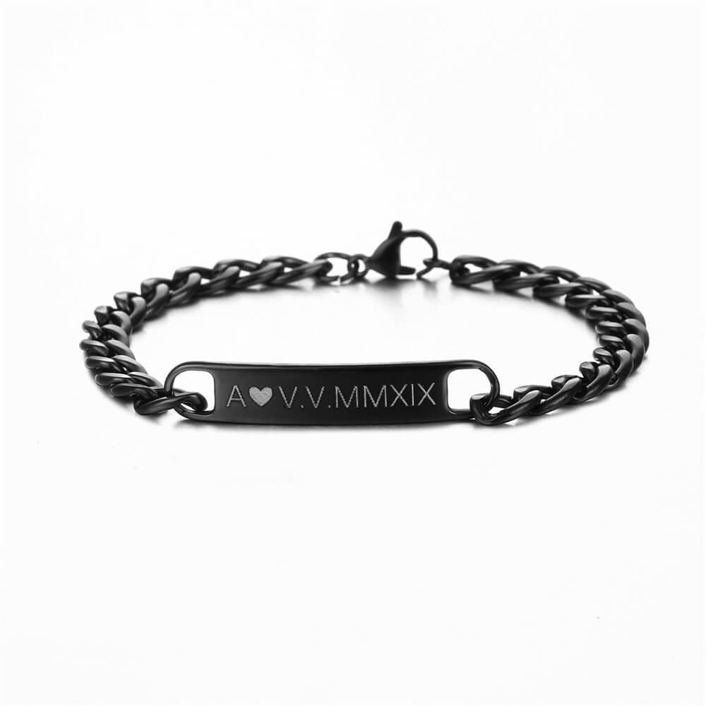 Bracelet couple avec lettrage personnalisé