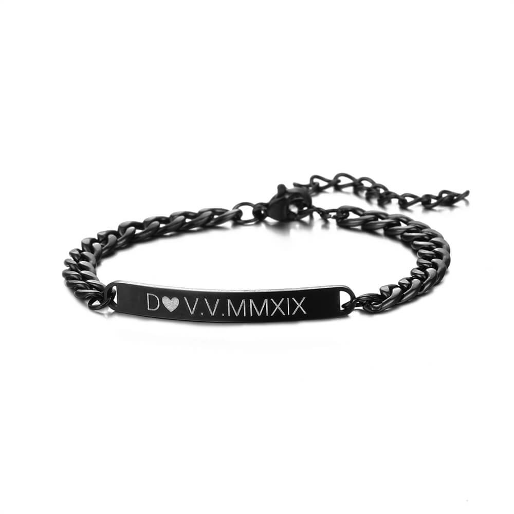 Bracelet couple avec lettrage personnalisé