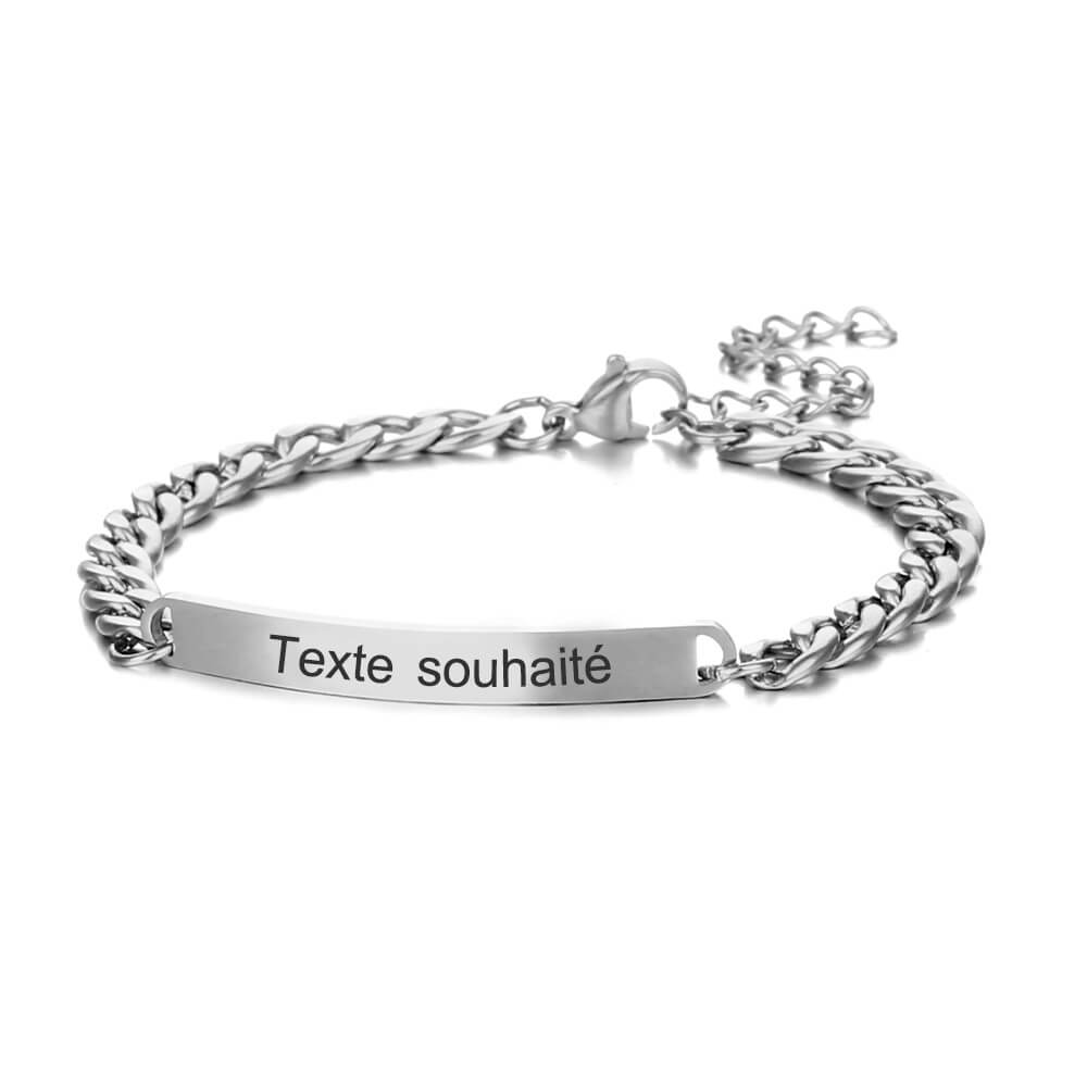 Bracelet couple avec lettrage personnalisé