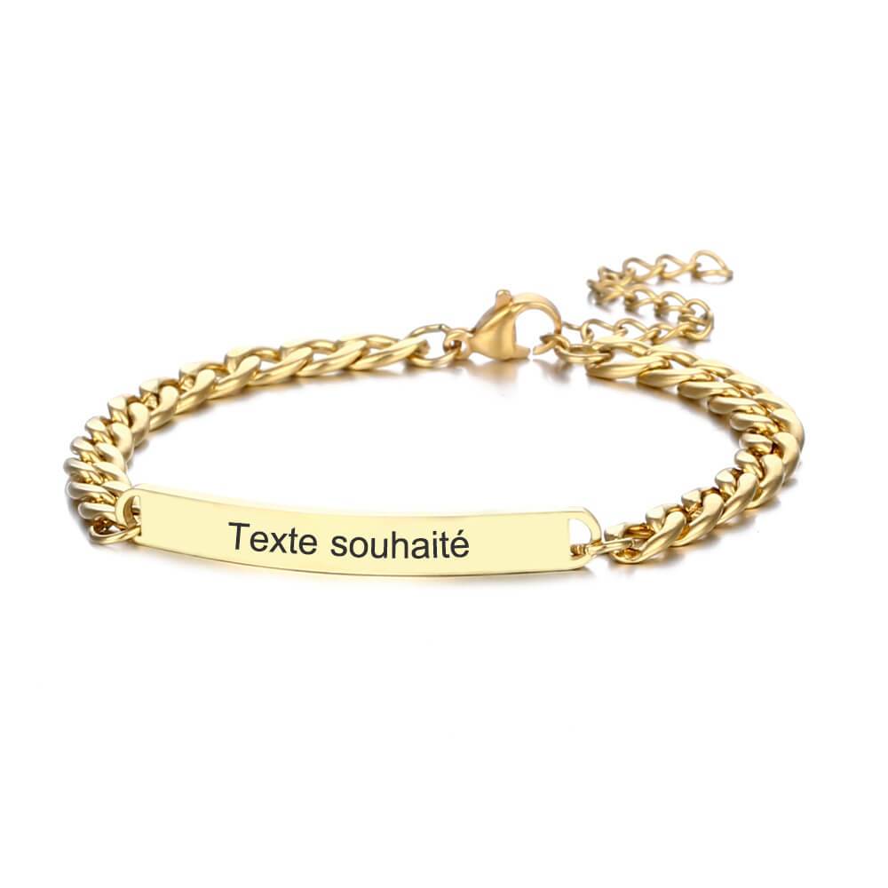 Bracelet couple avec lettrage personnalisé
