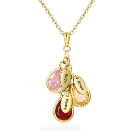 Collier personnalisé avec pierres de naissance