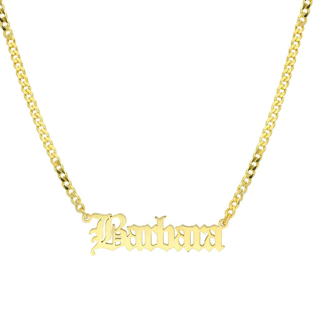 Collier Gourmette avec gravure prénom personnalisée