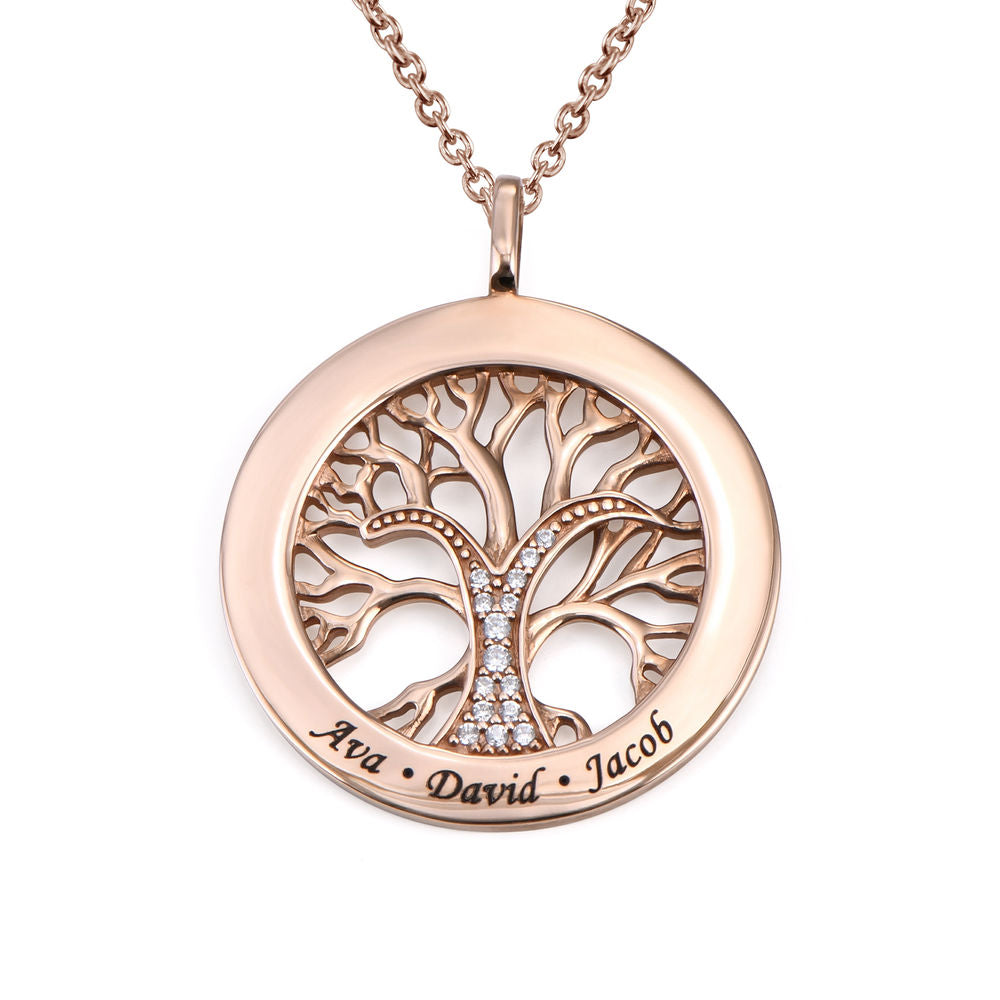 Collier arbre de vie personnalisé avec pierres en zirconium