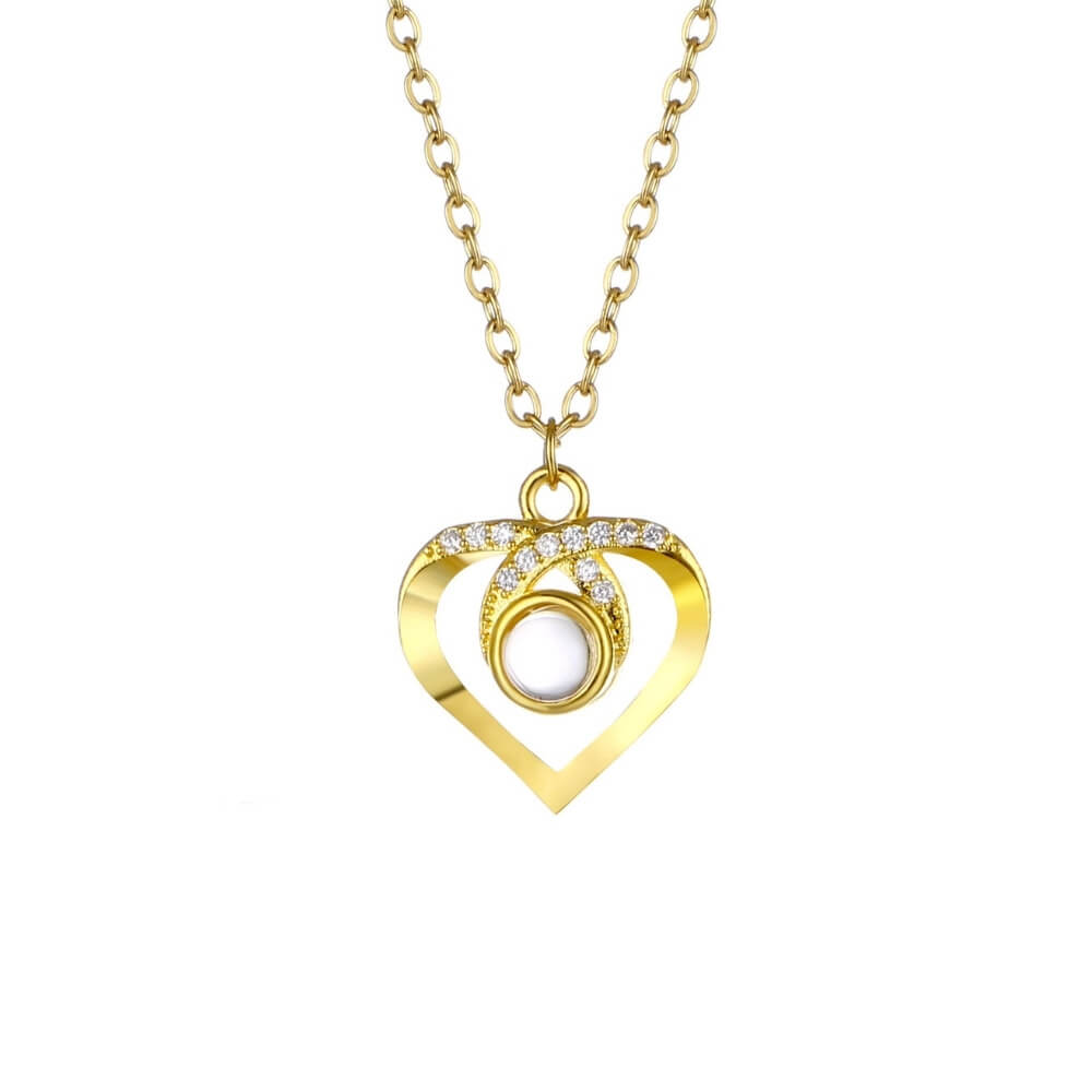 Collier de projection photo personnalisé avec zirconium