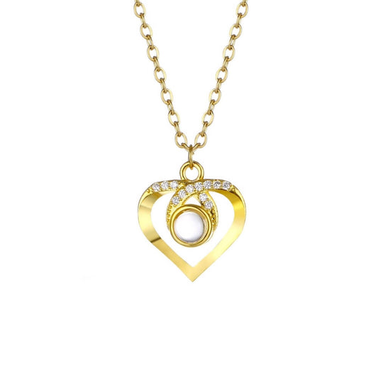 Collier de projection photo personnalisé avec zirconium