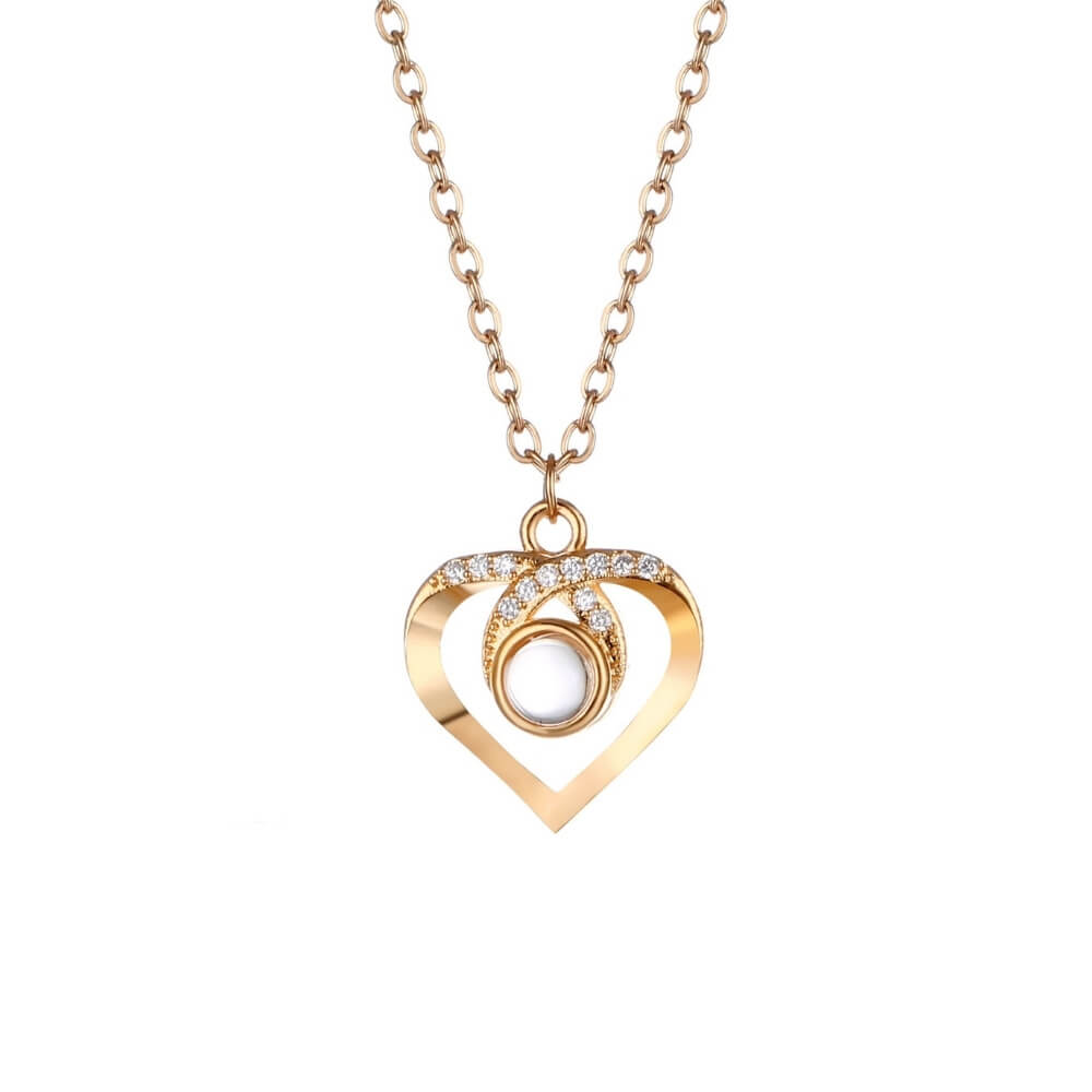 Collier de projection photo personnalisé avec zirconium