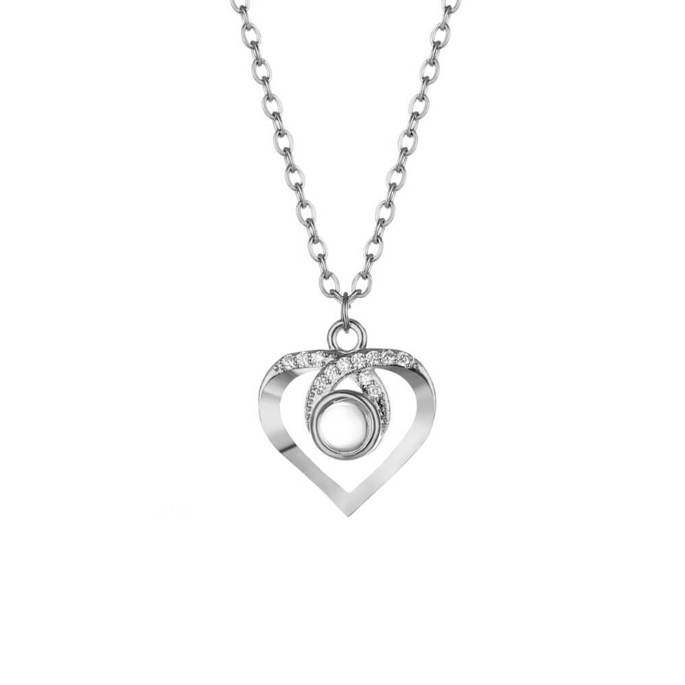 Collier de projection photo personnalisé avec zirconium
