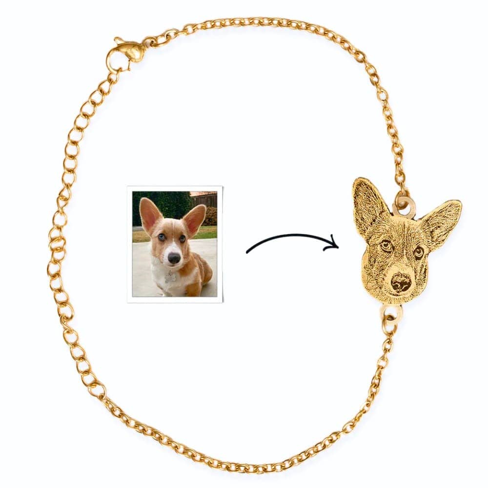 Armband mit Haustier Portrait Bracelet Loanya Gold