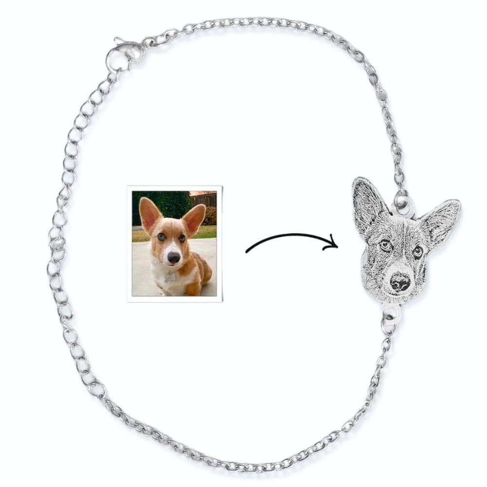 Armband mit Haustier Portrait Bracelet Loanya Silber