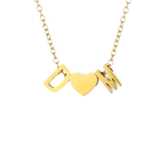 Halskette mit Herz und zwei Buchstaben Necklaces Loanya Gold 40 - 45 cm