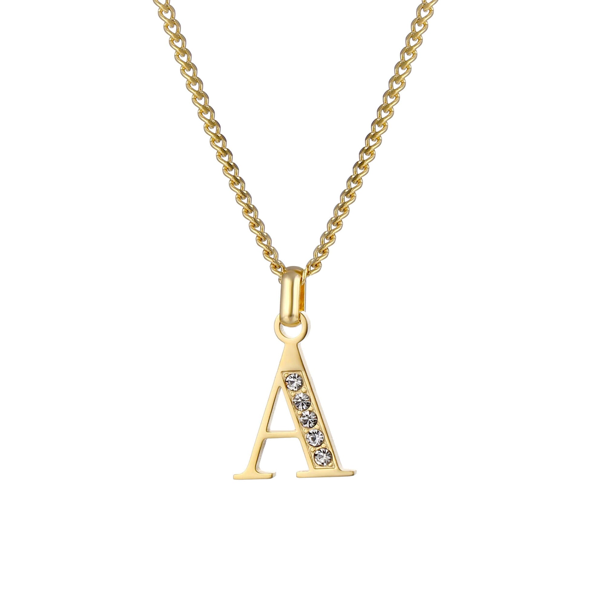 LOANYA Buchstaben Kette mit Zirkoniasteinen Necklaces Loanya A 35