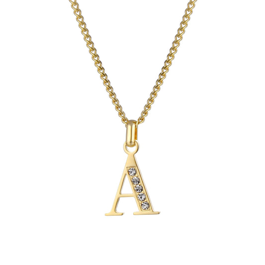 LOANYA Buchstaben Kette mit Zirkoniasteinen Necklaces Loanya A 35