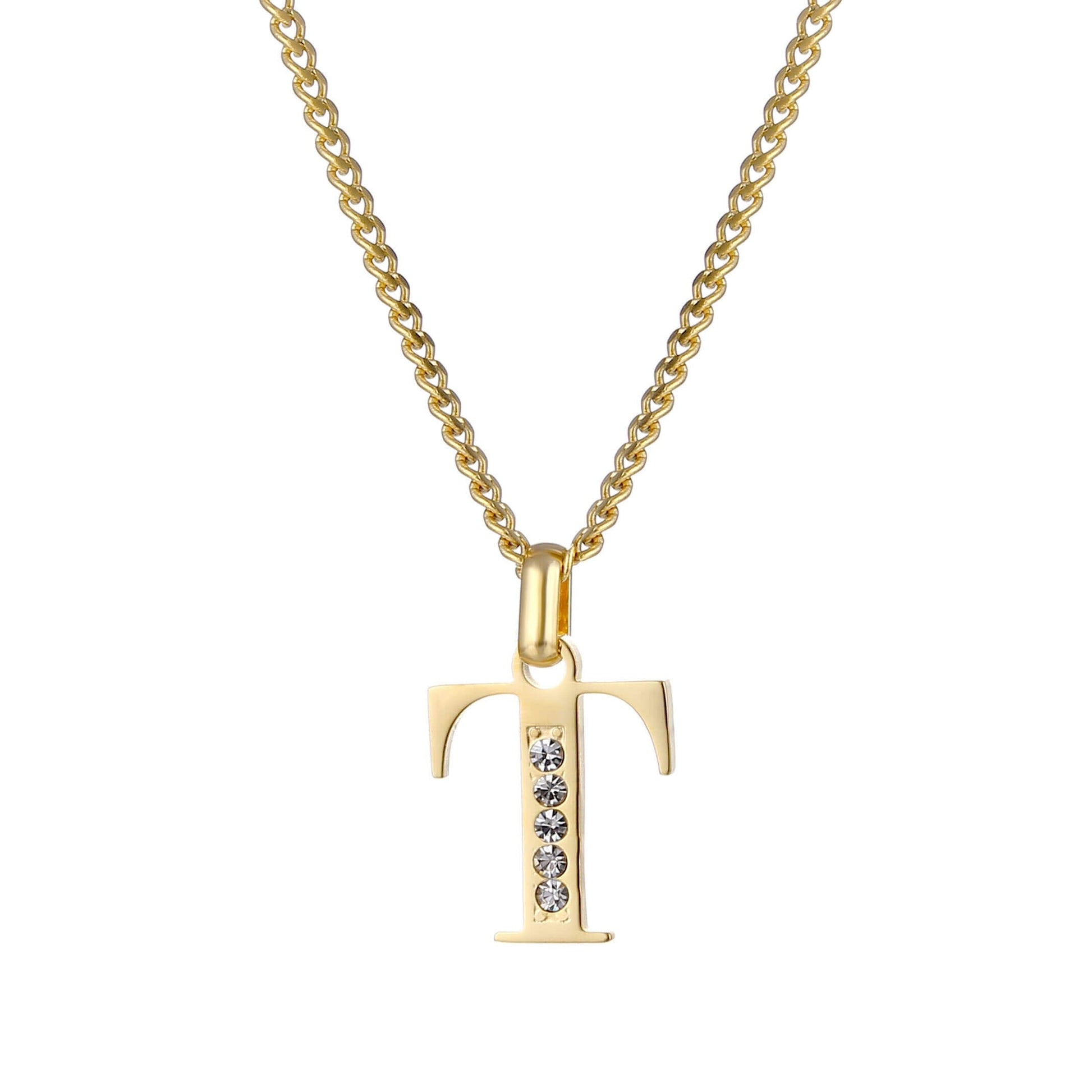 LOANYA Buchstaben Kette mit Zirkoniasteinen Necklaces Loanya T 35