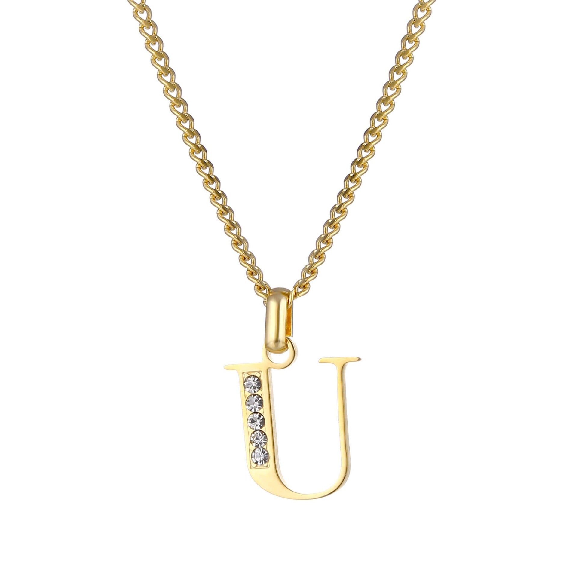 LOANYA Buchstaben Kette mit Zirkoniasteinen Necklaces Loanya U 35