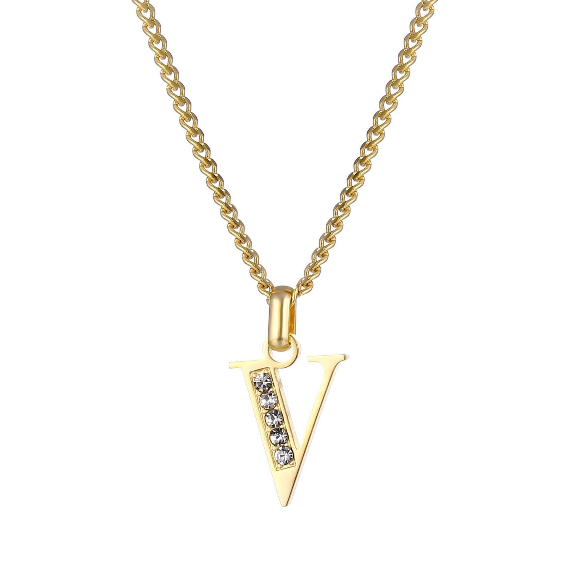 LOANYA Buchstaben Kette mit Zirkoniasteinen Necklaces Loanya V 35