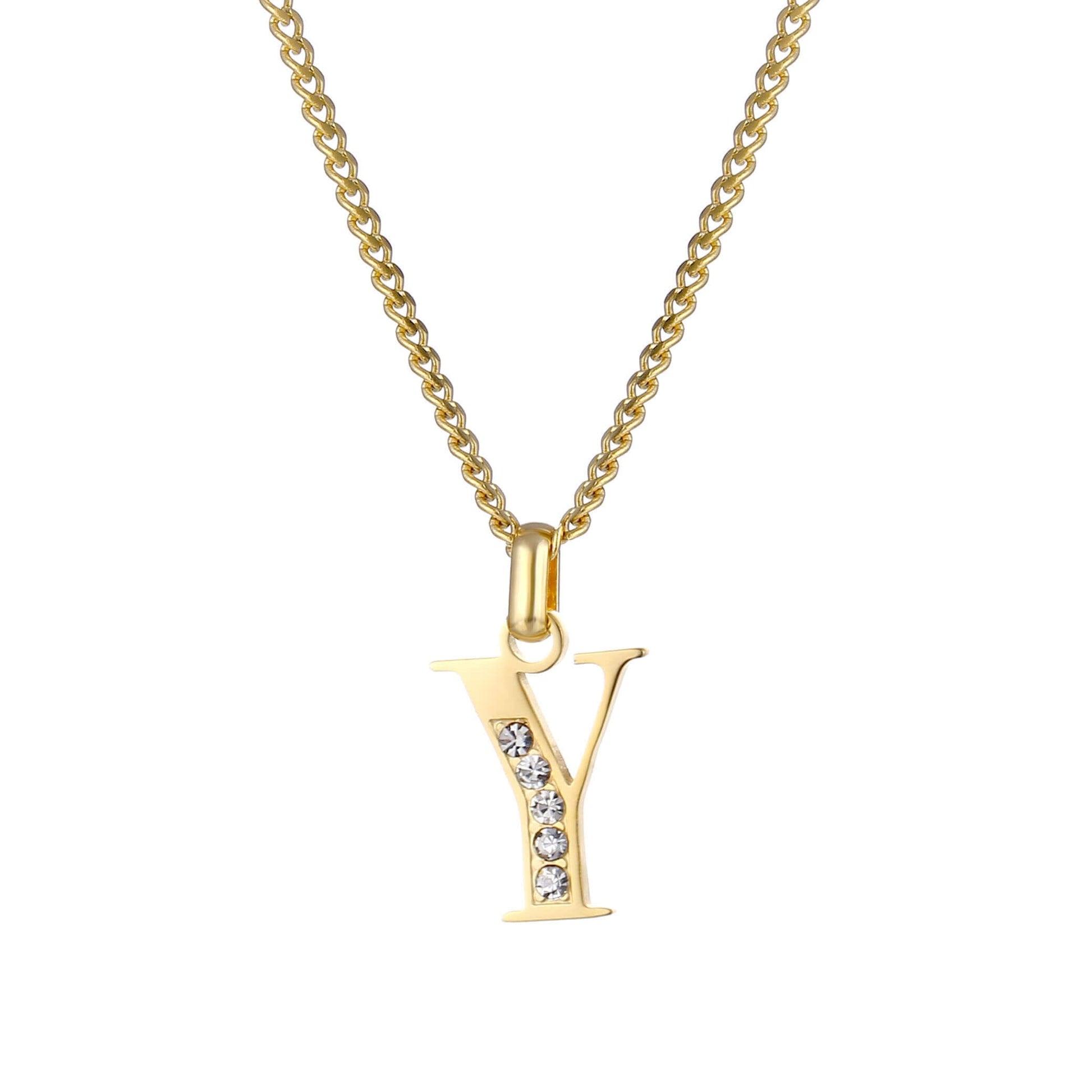 LOANYA Buchstaben Kette mit Zirkoniasteinen Necklaces Loanya Y 35