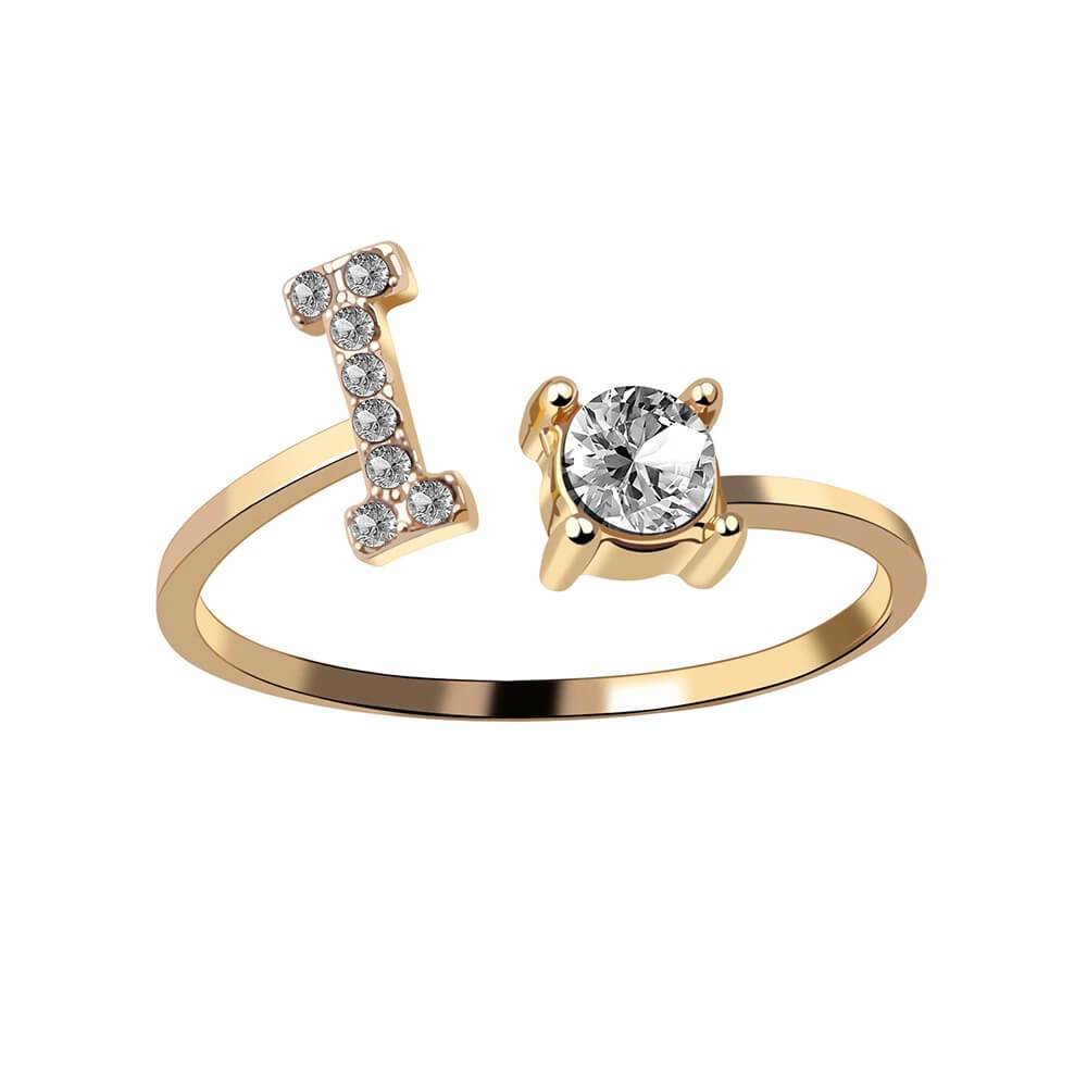 LOANYA Buchstaben Ring Zirkonia Loanya I