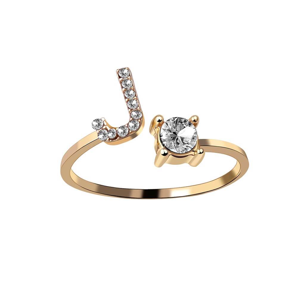 LOANYA Buchstaben Ring Zirkonia Loanya J