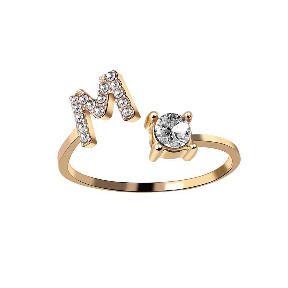 LOANYA Buchstaben Ring Zirkonia Loanya M