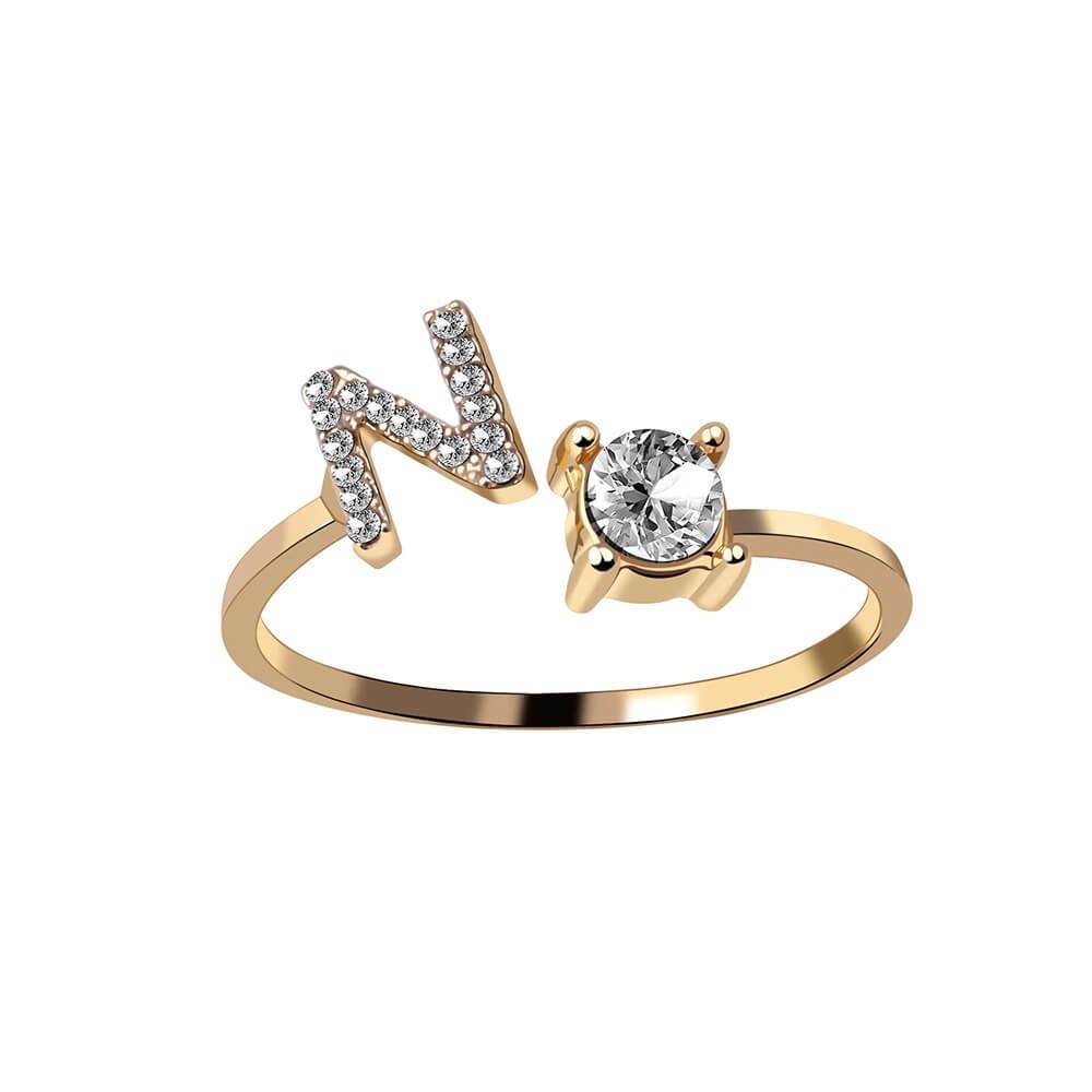 LOANYA Buchstaben Ring Zirkonia Loanya N