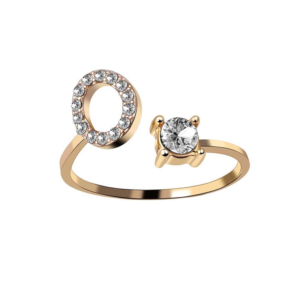 LOANYA Buchstaben Ring Zirkonia Loanya O