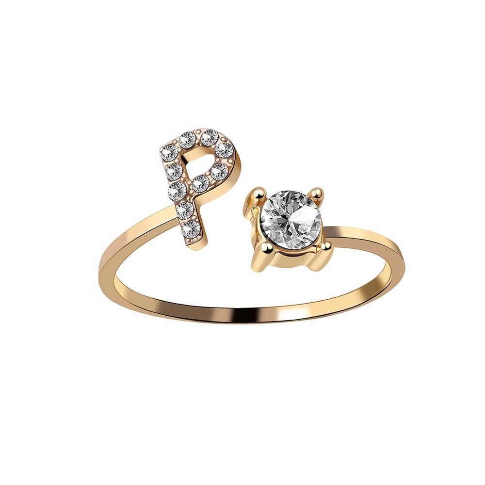 LOANYA Buchstaben Ring Zirkonia Loanya P