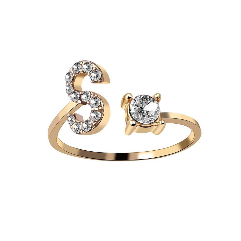 LOANYA Buchstaben Ring Zirkonia Loanya S