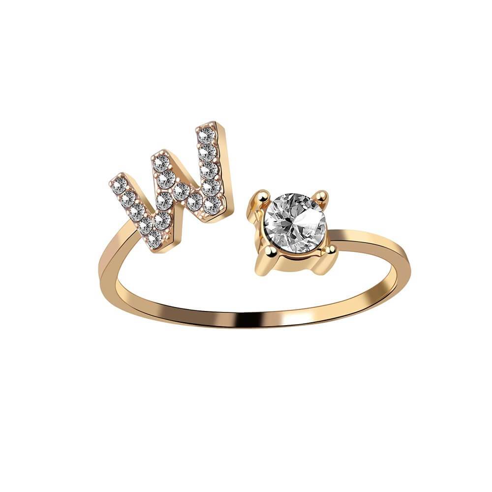 LOANYA Buchstaben Ring Zirkonia Loanya W