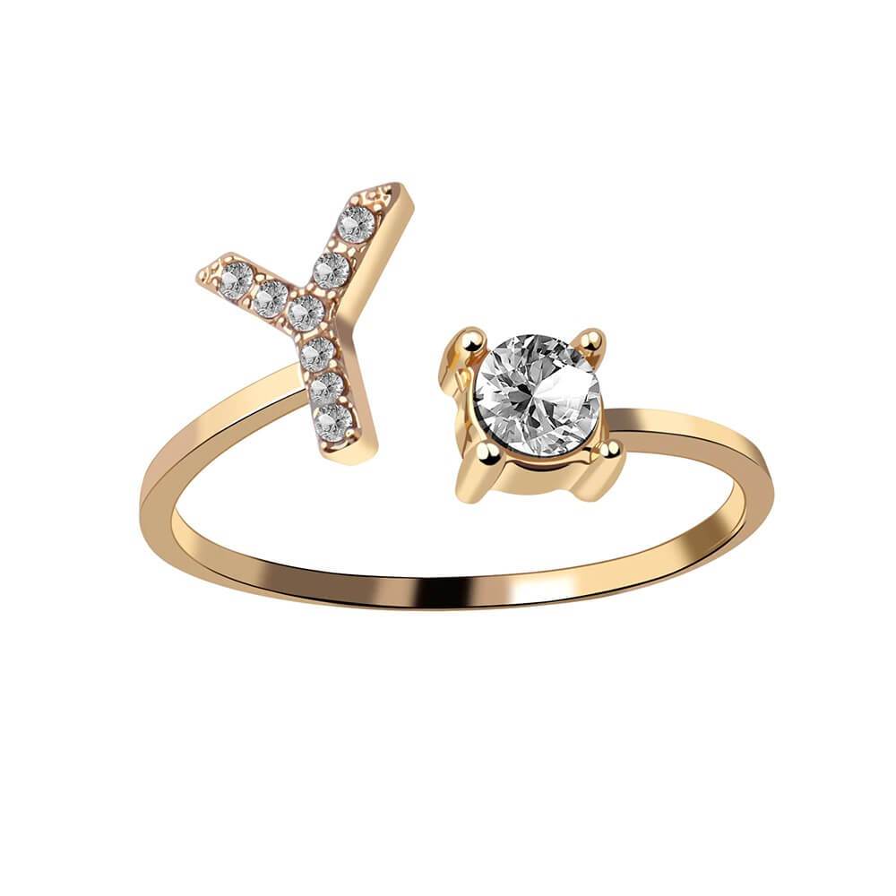 LOANYA Buchstaben Ring Zirkonia Loanya Y
