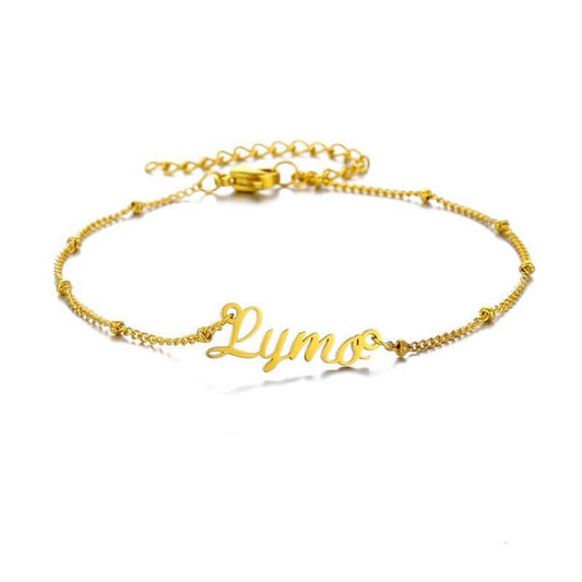 LOANYA Fußkettchen mit persönlicher Gravur Loanya Gold