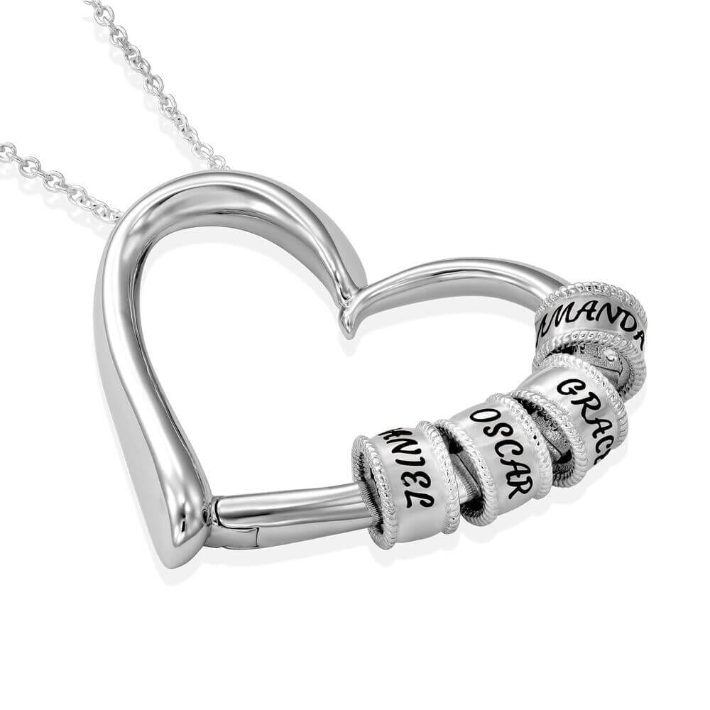 LOANYA Herz Halskette mit personalisierten Beads Loanya