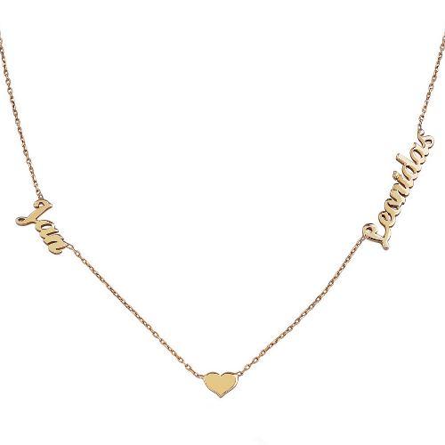 LOANYA Herzkette mit zwei Namen Loanya Gold 40 cm