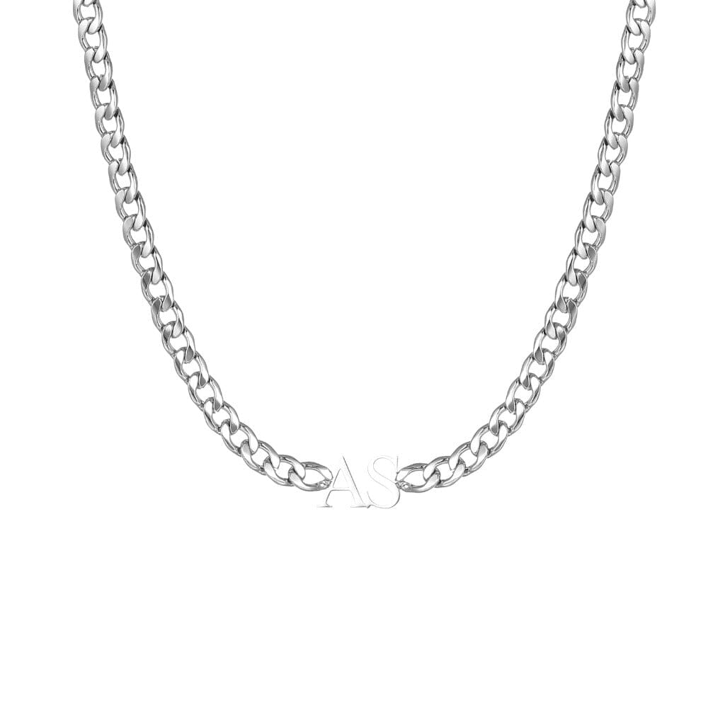 LOANYA Initialen Halskette Necklaces Loanya Silber