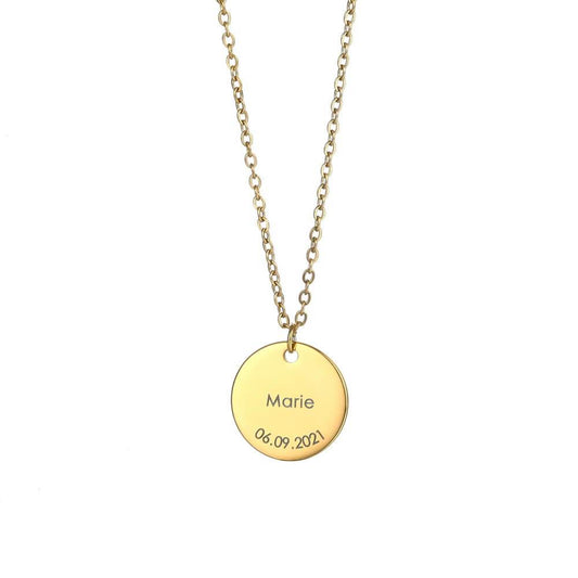LOANYA personalisierbare runde Plättchenkette Loanya 40 cm Gold
