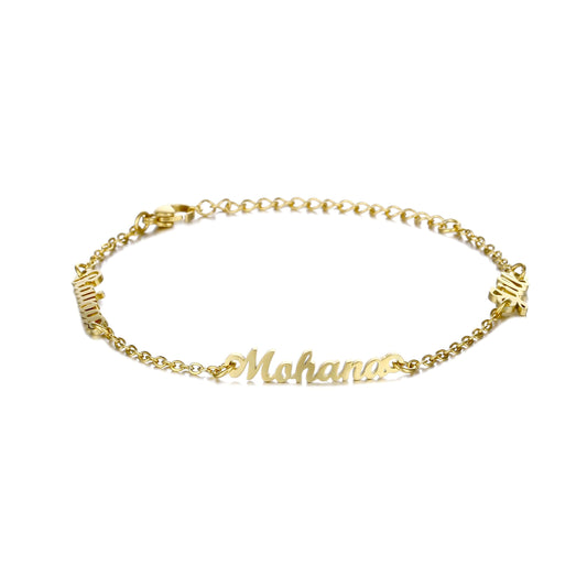LOANYA personalisierbares Armband mit 3 Namen Bracelets Loanya Gold