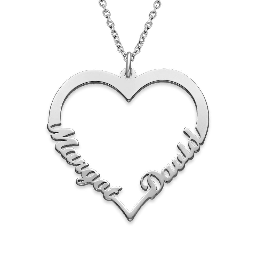 LOANYA personalisierte Herzkette Loanya Silber 40 cm