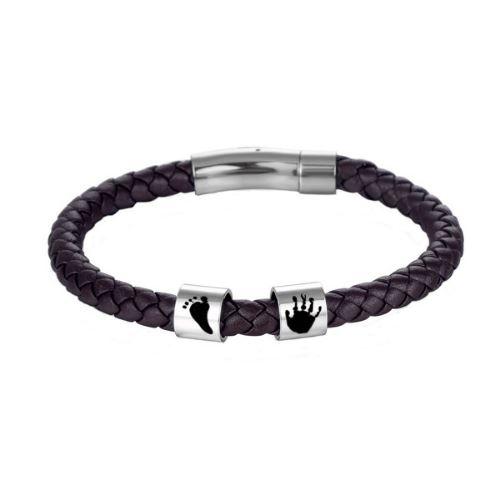 LOANYA personalisiertes Lederarmband mit Abdrücken Loanya