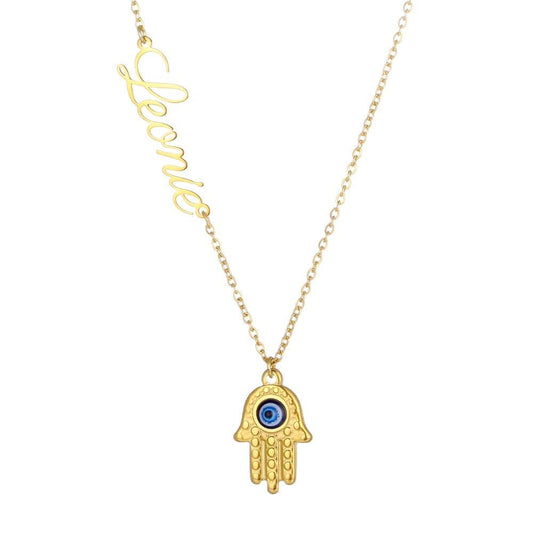 Namenskette mit Hand der Fatima Necklaces Loanya Gold 45 cm