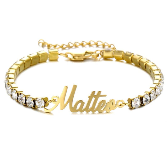 Tennisarmband mit Gravur Bracelet Loanya Gold