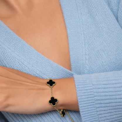 Bracelet Trèfle avec Gravure Personnalisée