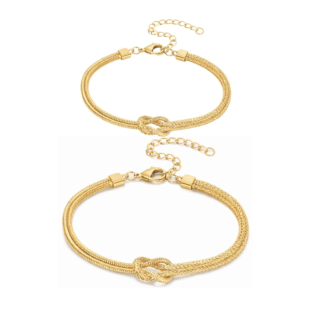 Bracelets Couple Nœud d'Éternité (Lot de 2)